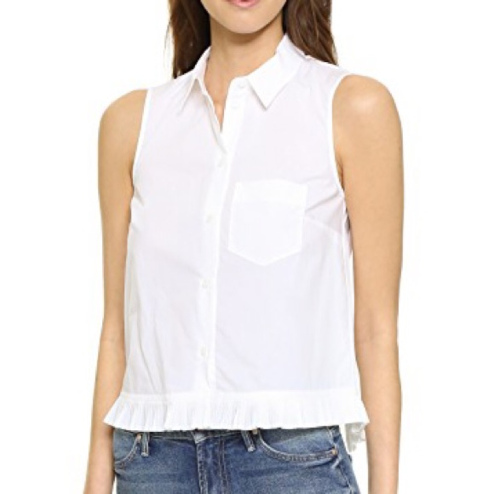 Madewell button up v back top